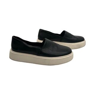 Vince Camuto Black Leather Abbinna Slip On Platform Sneakers Size 9 1/2 Women’s